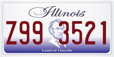 IL license plate Z993521