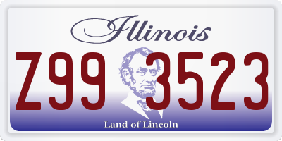 IL license plate Z993523