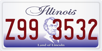 IL license plate Z993532