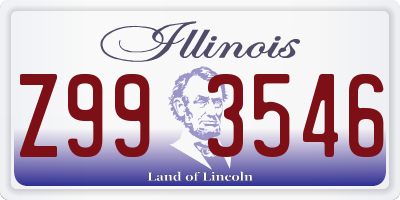 IL license plate Z993546