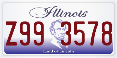 IL license plate Z993578