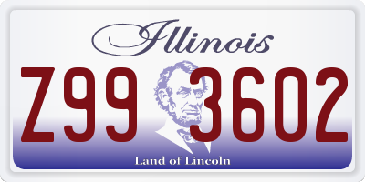 IL license plate Z993602