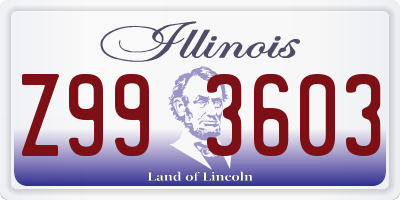 IL license plate Z993603