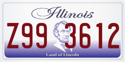 IL license plate Z993612