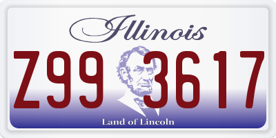 IL license plate Z993617