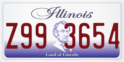 IL license plate Z993654