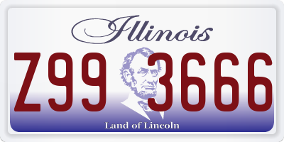 IL license plate Z993666