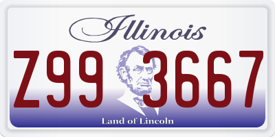 IL license plate Z993667