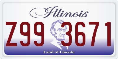 IL license plate Z993671