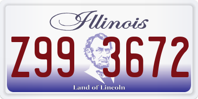 IL license plate Z993672