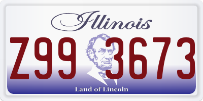 IL license plate Z993673