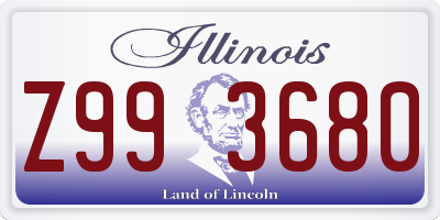 IL license plate Z993680