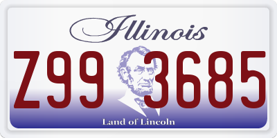 IL license plate Z993685