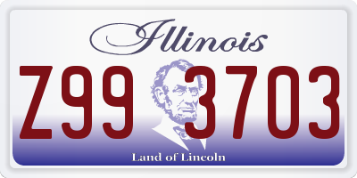 IL license plate Z993703