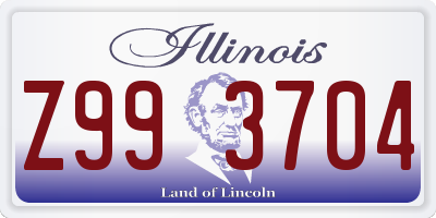 IL license plate Z993704