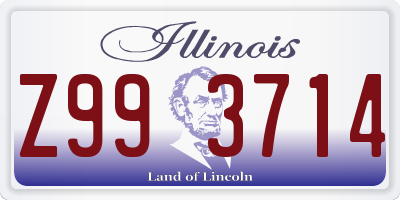 IL license plate Z993714