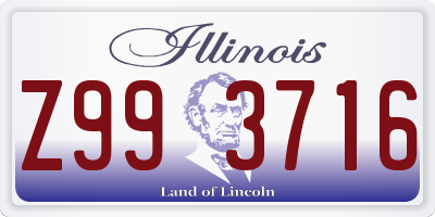IL license plate Z993716