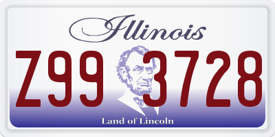 IL license plate Z993728