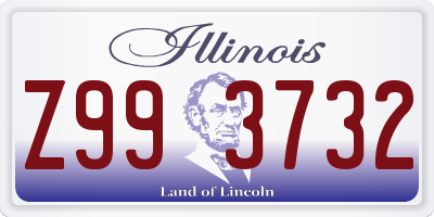 IL license plate Z993732