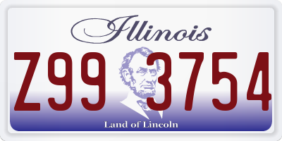 IL license plate Z993754