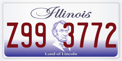 IL license plate Z993772