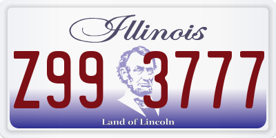 IL license plate Z993777