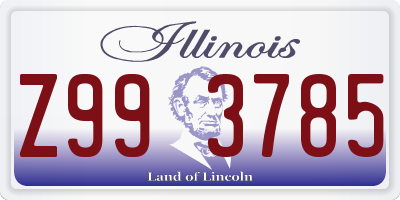 IL license plate Z993785