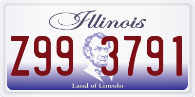 IL license plate Z993791