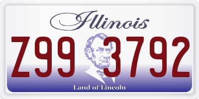 IL license plate Z993792