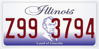 IL license plate Z993794