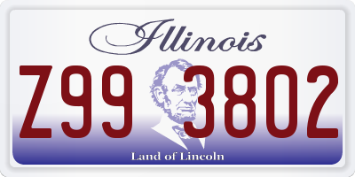 IL license plate Z993802