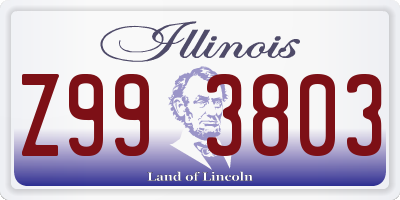 IL license plate Z993803