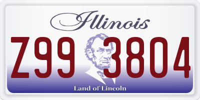 IL license plate Z993804
