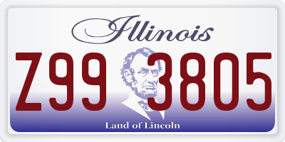 IL license plate Z993805