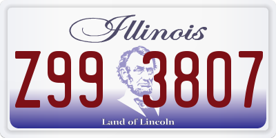 IL license plate Z993807