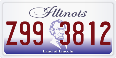 IL license plate Z993812