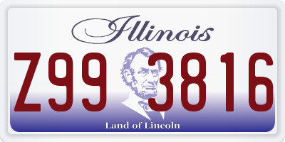 IL license plate Z993816