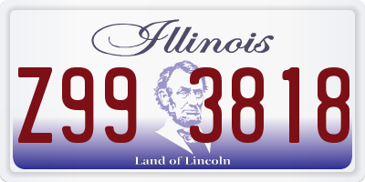 IL license plate Z993818
