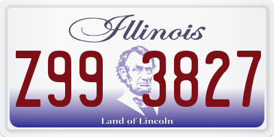 IL license plate Z993827