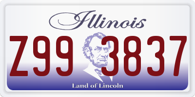 IL license plate Z993837