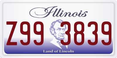 IL license plate Z993839