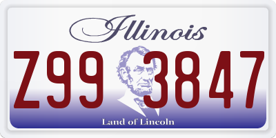 IL license plate Z993847