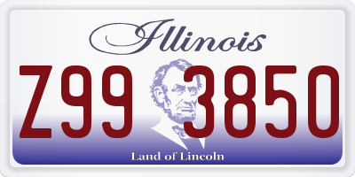 IL license plate Z993850