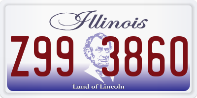 IL license plate Z993860