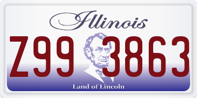 IL license plate Z993863