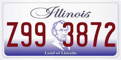 IL license plate Z993872