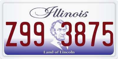 IL license plate Z993875