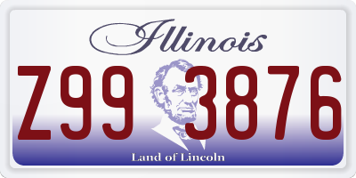 IL license plate Z993876