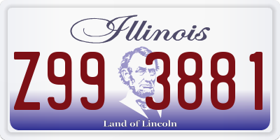 IL license plate Z993881