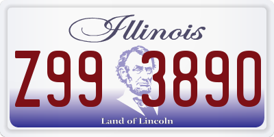 IL license plate Z993890